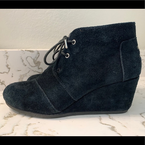 Toms Black Suede Ankle Boots - Picture 2 of 7